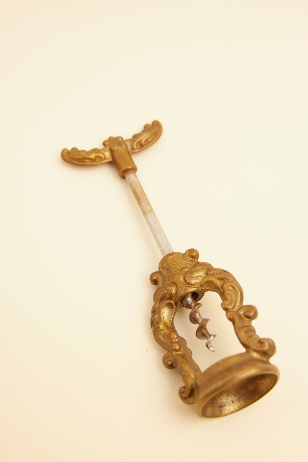 Vintage German Solid Brass Anchor Corkscrew Wine Bottle Opener