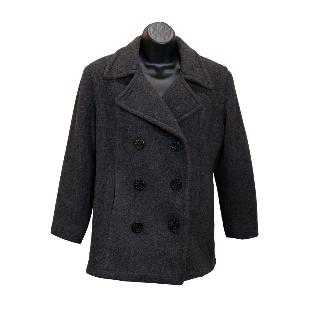 Grey Double Breasted Pea Coat – Shop Divine Vintage